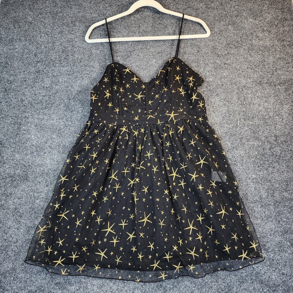 Celestial Fairycore Coquette Princess Whimsigoth Star Mesh Party Dress XL 12 - Picture 2 of 11